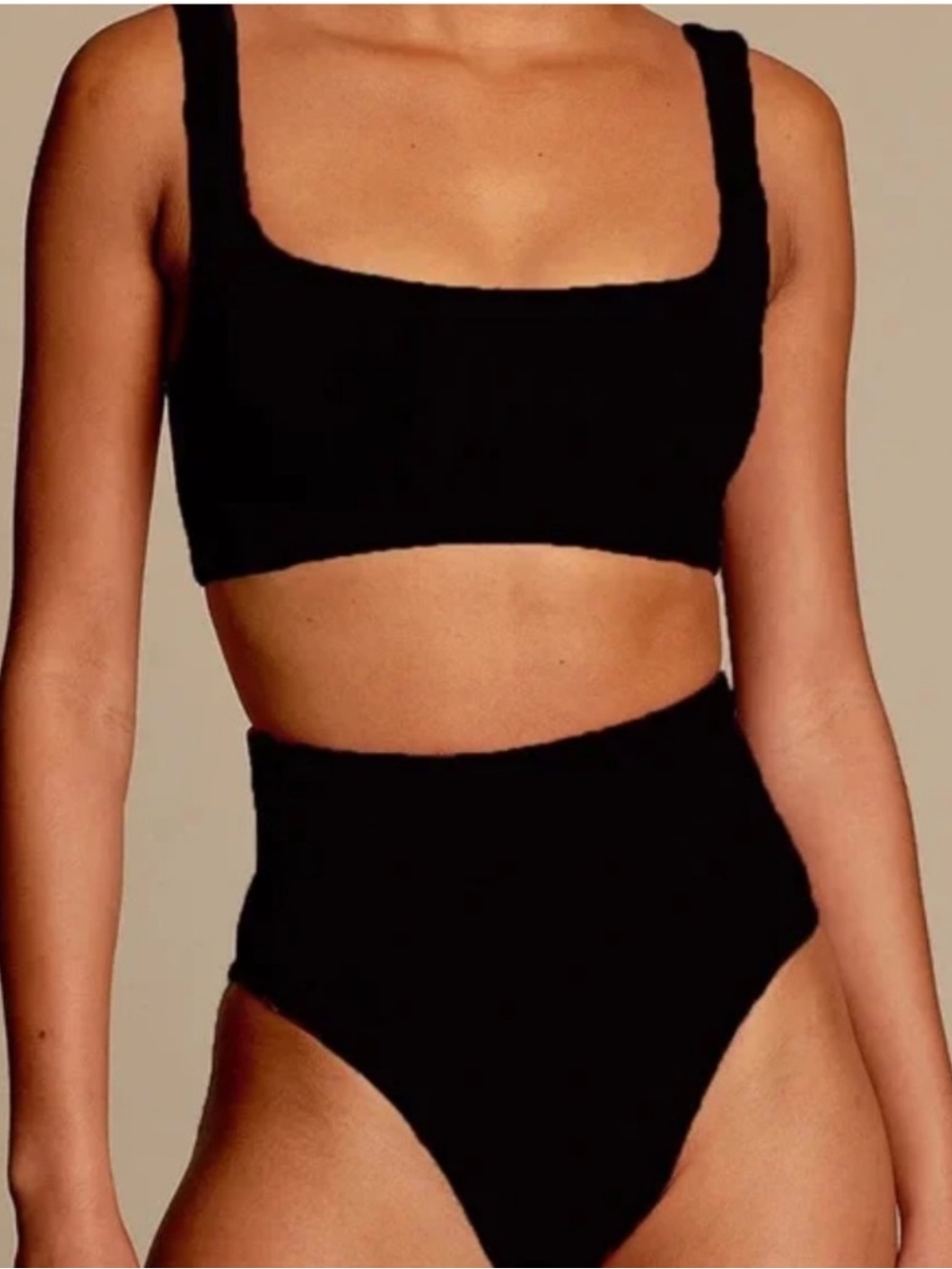 Hunza G Bikini Set Trio Lot 2x Tops 1x Bottom High Waist Black Nile Patricia
